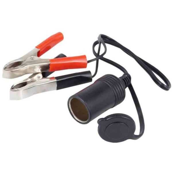 Prise Ã©lectrique EURO avec cÃ¢ble 40 cm et pinces crocodile