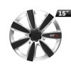 Enjoliveur GTX noir de carbone   argent 15 Pouces  1 pc.