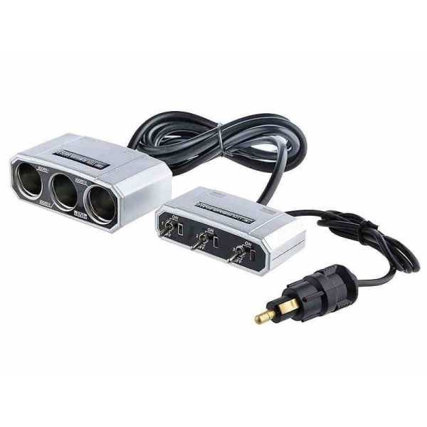 RÃ©partiteur de prise triple DIN avec interrupteurs sur le cÃ¢ble