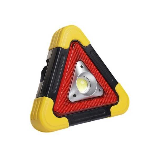 Triangle d'avertissement Ã  LED solaire avec lampe COB