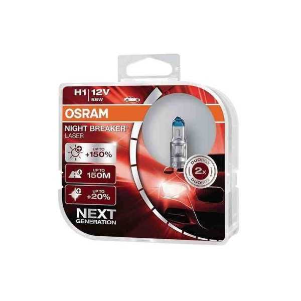 Lampes OSRAM H1 12V 55W P14.5 Night Breaker Laser