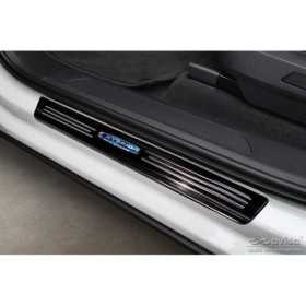 Seuils de portes inoxydable noir sur mesure pour Volkswagen Touareg...