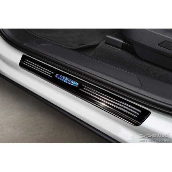 Seuils de portes inoxydable noir sur mesure pour Volkswagen Touareg...