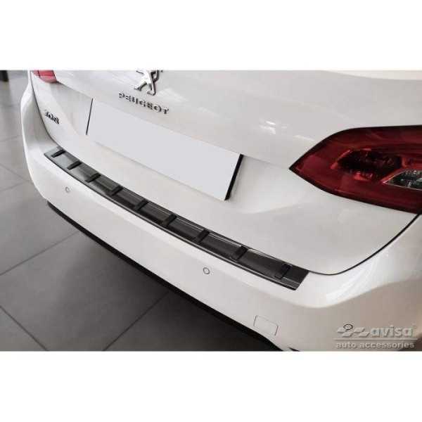 Protection de seuil arrière inox noir sur mesure pour Peugeot 308 S...