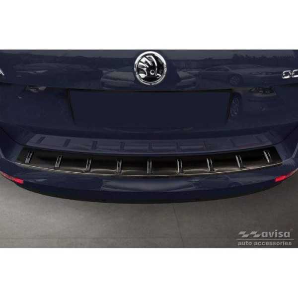 Protection de seuil arrière inox noir sur mesure pour Skoda Octavia...