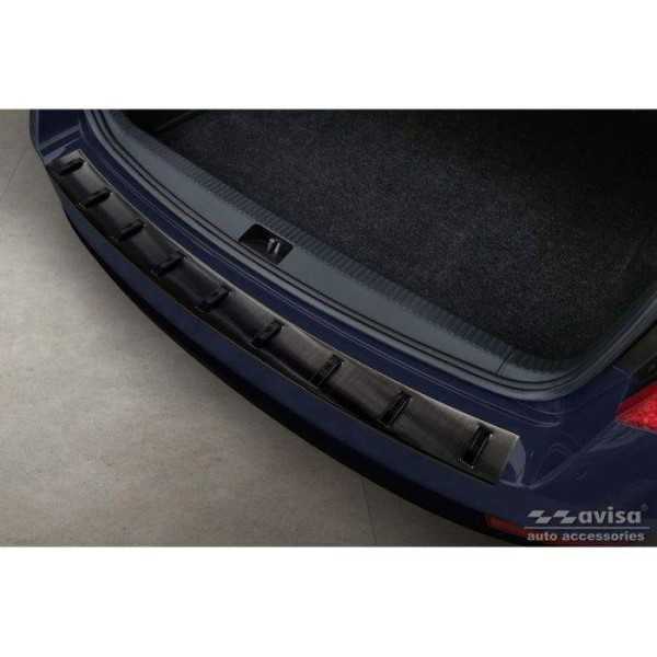 Protection de seuil arrière inox noir sur mesure pour Skoda Octavia...