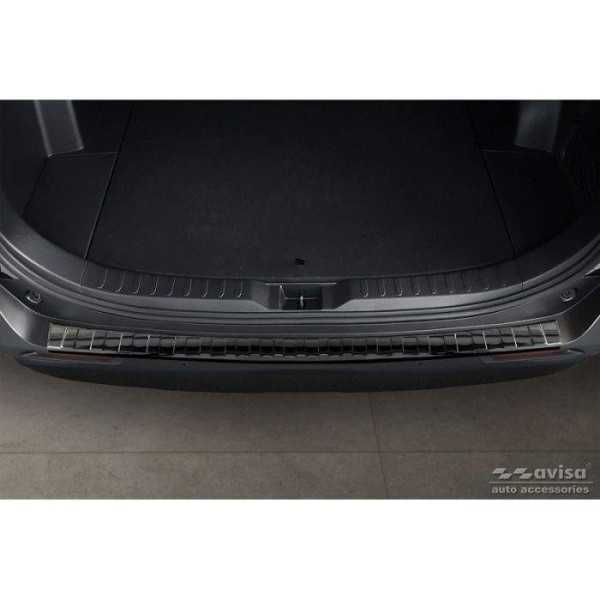 Protection de seuil arrière inox Noir-Chromé sur mesure pour Toyota...