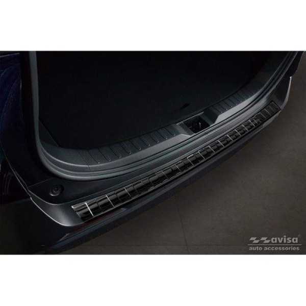 Protection de seuil arrière inox Noir-Chromé sur mesure pour Toyota...