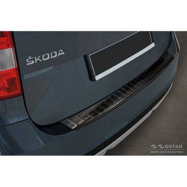 Protection de seuil arrière inox Noir sur mesure pour Skoda Yeti 4x...