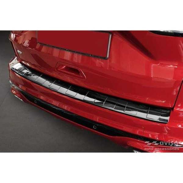 Protection de seuil arrière inox Noir-Chromé sur mesure pour Ford K...