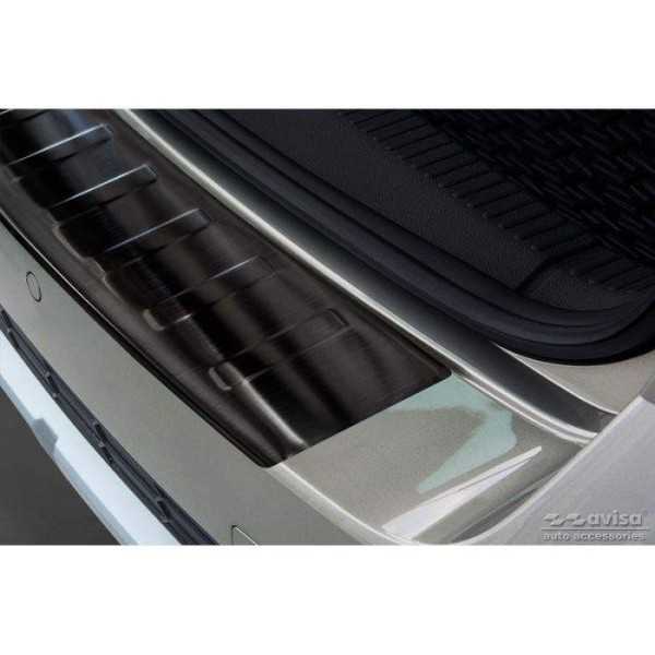 Protection de seuil arrière inox noir sur mesure pour Skoda Octavia...