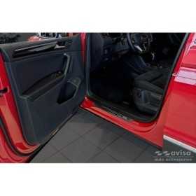 Seuils de portes inoxydable noir sur mesure pour Volkswagen Tiguan ...