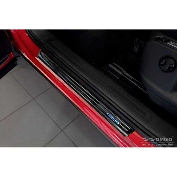 Seuils de portes inoxydable noir sur mesure pour Volkswagen Tiguan ...