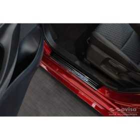 Seuils de portes inoxydable noir sur mesure pour Toyota Yaris IV Ha...