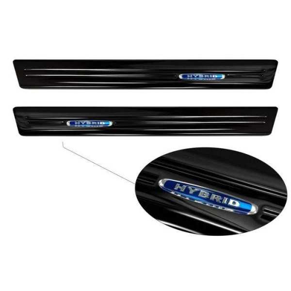 Seuils de portes inoxydable noir sur mesure pour Renault Clio V 2019- 'Hybrid' - 2-piÃ¨ces