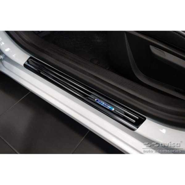 Seuils de portes inoxydable noir sur mesure pour Renault Clio V 201...