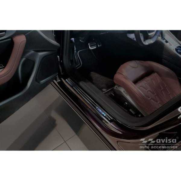 Seuils de portes inoxydable noir sur mesure pour Peugeot 508 II Sed...