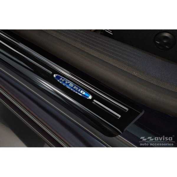 Seuils de portes inoxydable noir sur mesure pour Peugeot 508 II Sed...