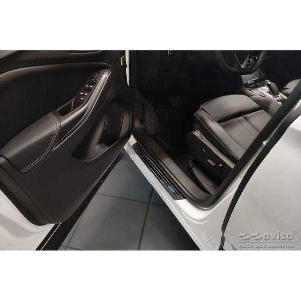 Seuils de portes inoxydable noir sur mesure pour Opel Grandland X 2...