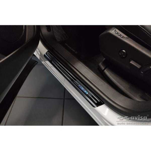 Seuils de portes inoxydable noir sur mesure pour Opel Grandland X 2...