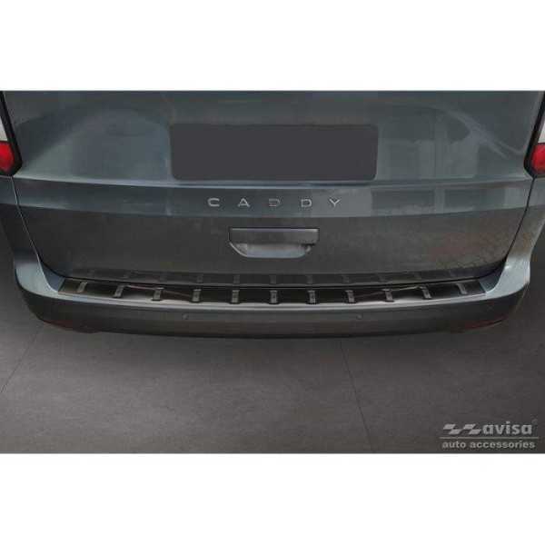 Protection de seuil arrière inox noir sur mesure Volkswagen Caddy V...