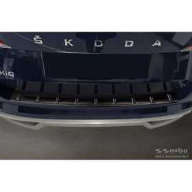 Protection de seuil arrière inox noir sur mesure pour Skoda Kamiq 2...