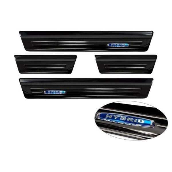 Seuils de portes inoxydable noir sur mesure pour Honda CR-V 2018- 'Hybrid' - 4-piÃ¨ces