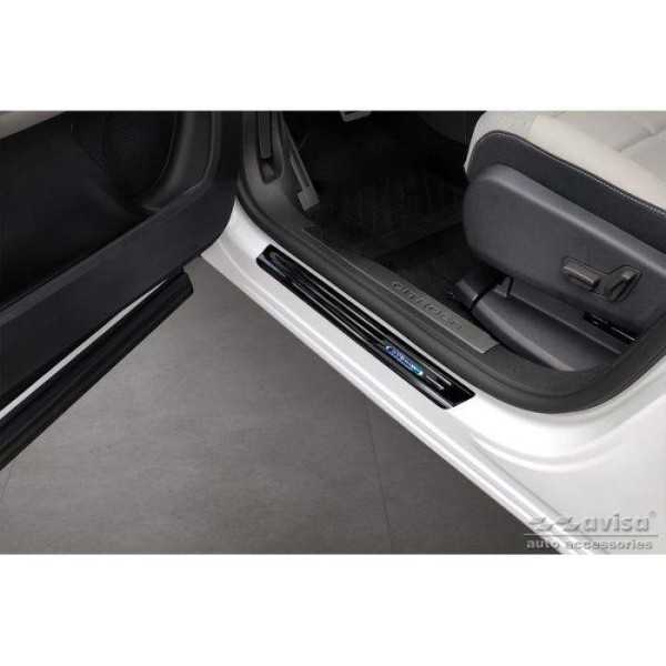 Seuils de portes inoxydable noir sur mesure pour Citroën C5 Aircros...