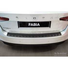 Protection de seuil arrière inox noir sur mesure pour Skoda Fabia I...