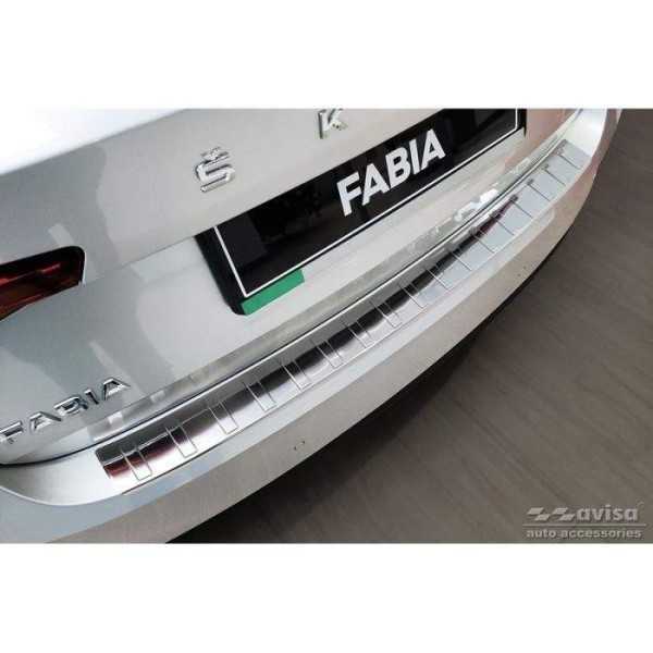 Protection de seuil arriÃ¨re inox sur mesure pour Skoda Fabia IV Hatchback 2021- 'Ribs'
