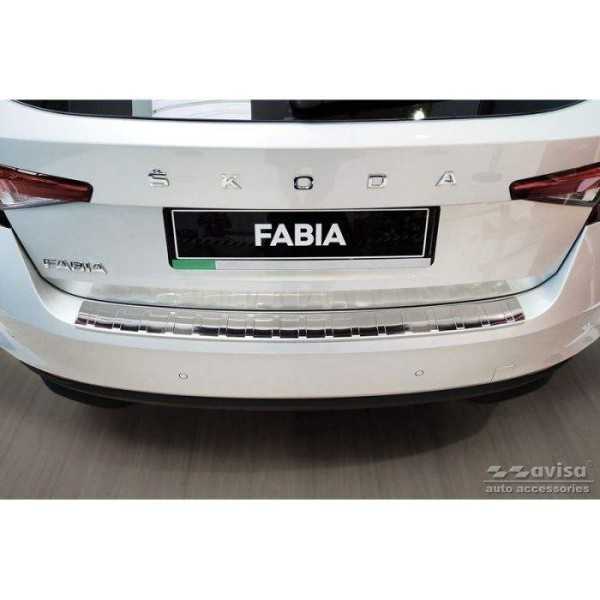 Protection de seuil arrière inox sur mesure pour Skoda Fabia IV Hat...