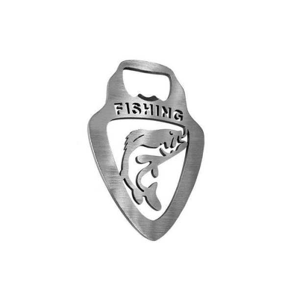 Ouvre-bouteille en acier inoxydable - 'Fishing' (Argent)