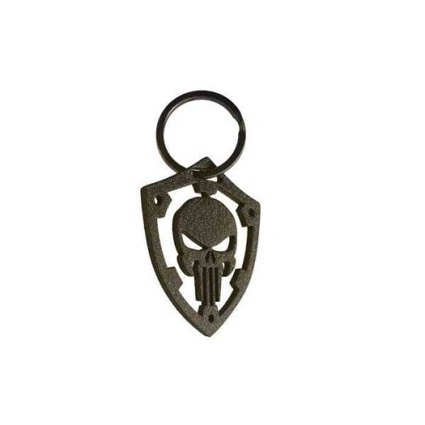 Porte-clÃ©s en acier inoxydable - 'Skull' (DorÃ©)