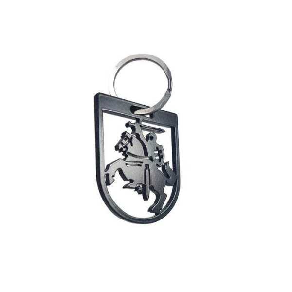Porte-clÃ©s en acier inoxydable - 'Lituanie' (noir)