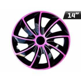 Enjoliveurs QUAD BICOLOR rose - noir 14 Pouces  4 pcs.