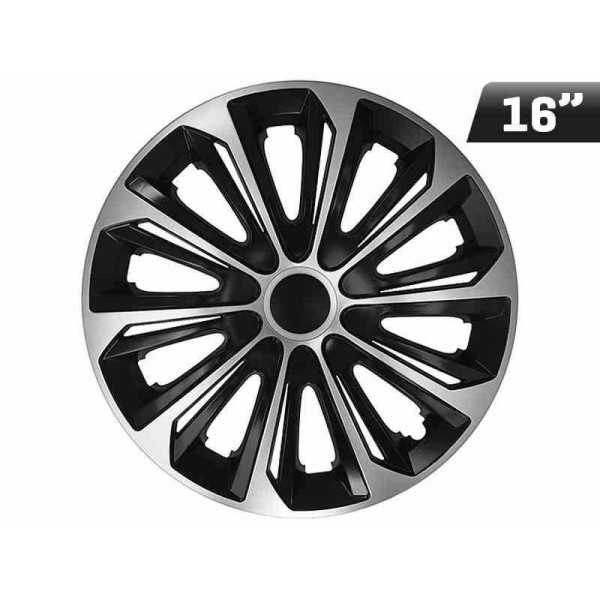 Enjoliveurs STRONG DUOCOLOR argent - noir 16 pouces 4 pcs.