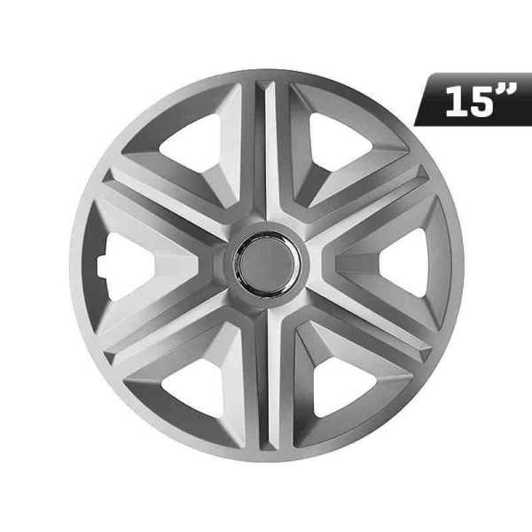 Enjoliveurs FAST laquÃ© argent   bague 15 pouces 4 pcs.