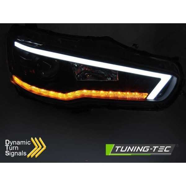 MITSUBISHI LANCER 8 08-16 TUBE LIGHT SEQ NOIR | tuning tec | Phare ...