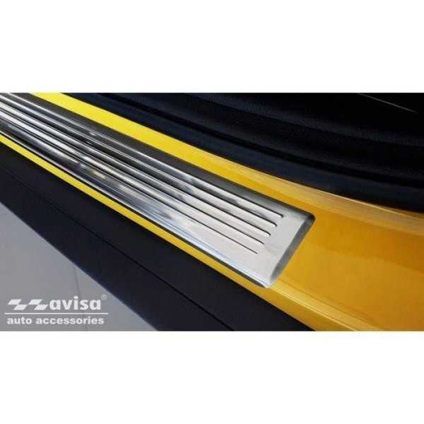 Seuils de portes inoxydable sur mesure pour Kia Stonic 2017- 'Lines' - 4-piÃ¨ces