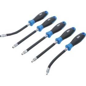 Tournevis flexible avec poignÃ©e ronde profil E4 E8 longueur de lame 150 mm 5 piÃ¨ces