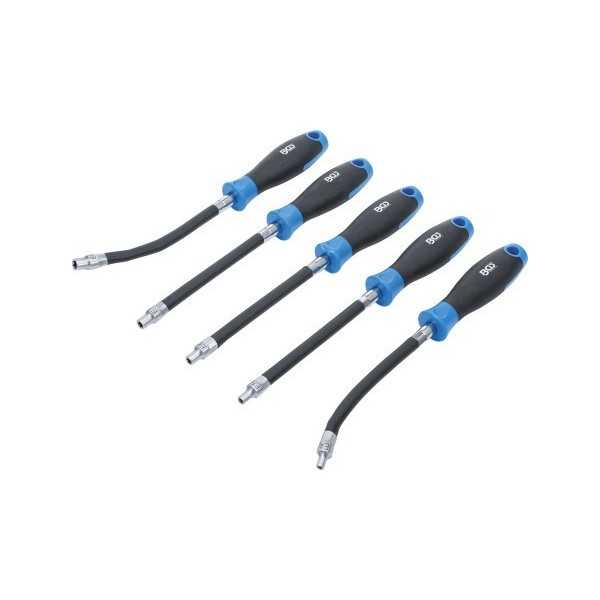 Tournevis flexible avec poignÃ©e ronde profil E4 E8 longueur de lame 150 mm 5 piÃ¨ces