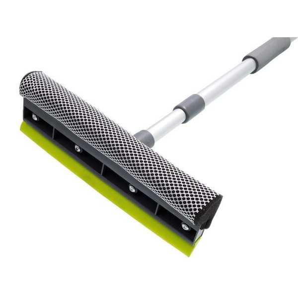 Lave vitre 25 cm avec raclette, manche télescopique aluminium 75-12...