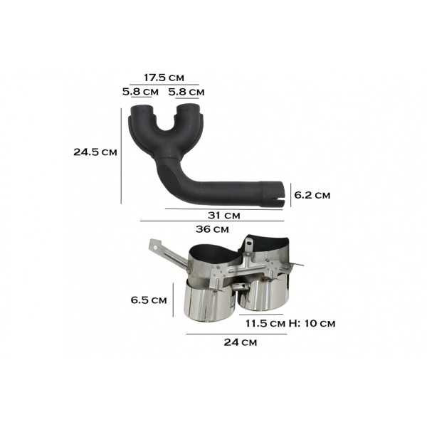 Diffuseur de cantonnière de pare-chocs arrière double sortie avec e...