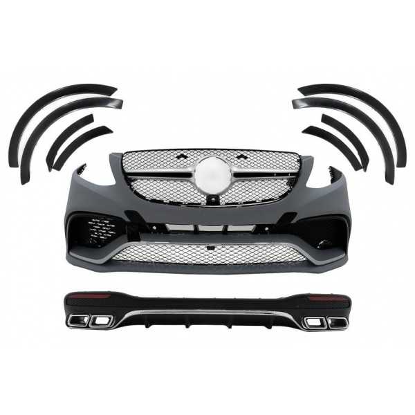 Kit carrosserie complet adaptÃ© pour Mercedes GLE W166 SUV (2015-2018) Noir Chrome