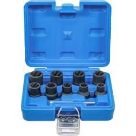 Jeu de douilles spiralÃ©es/extracteur de vis 12 5 mm 1/2" 10 19 mm 10 piÃ¨ces