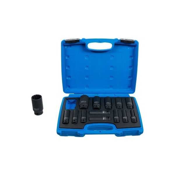 Jeu de douilles Ã  choc Gear Lock 12 5 mm 1/2" 10 32 mm 14 piÃ¨ces
