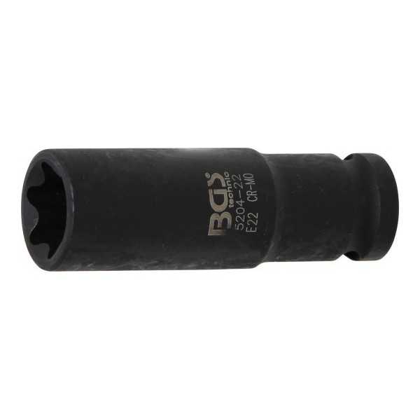 Douille Ã  choc profil E longue 12 5 mm 1/2" E22 mm