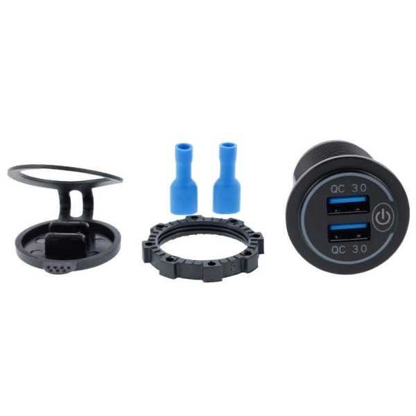 Chargeur intégré 2x USB QC3.0 avec interrupteur tactile et rétroécl...