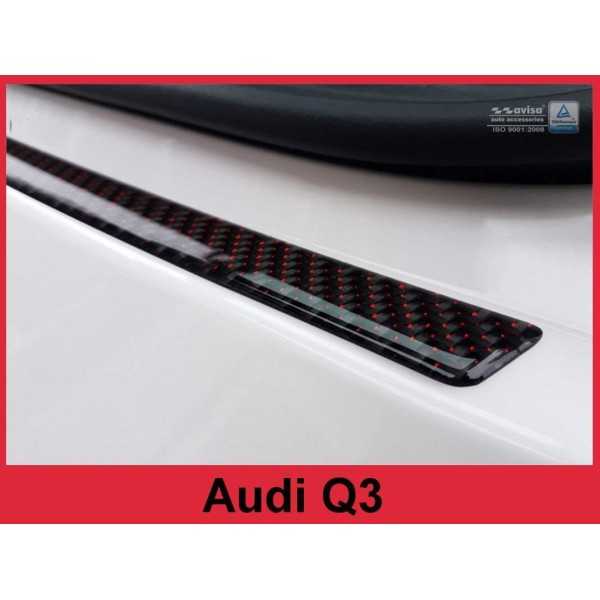 Protecteur de pare-chocs arrière pour Audi Q3 Carbon (noir / rouge)...