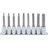 Jeu de douilles Ã  embouts carrÃ© femelle 12 5 mm 1/2" profil T pour Torx 9 piÃ¨ces
